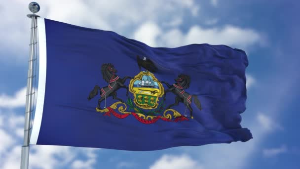 Pennsylvania zwaaien vlag — Stockvideo