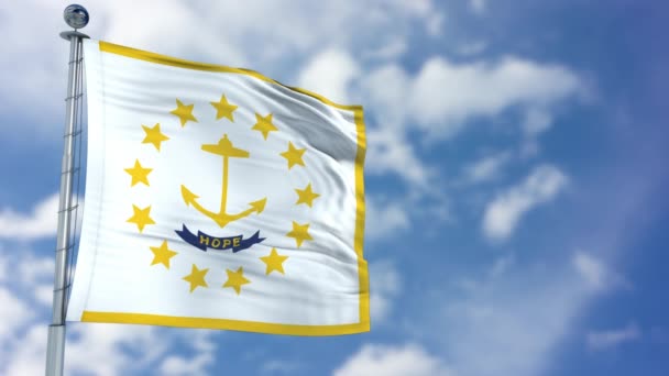 Ilha de Rhode acenando bandeira — Vídeo de Stock