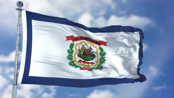 West Virginia ondeando bandera — Vídeos de Stock