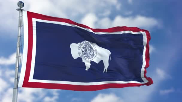 Wyoming zwaaien vlag — Stockvideo