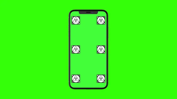 Teléfono inteligente aislado con pantalla verde —  Fotos de Stock
