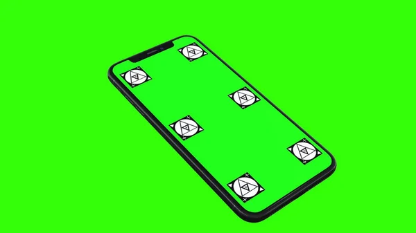 Smart Phone isolato con schermo verde — Foto Stock