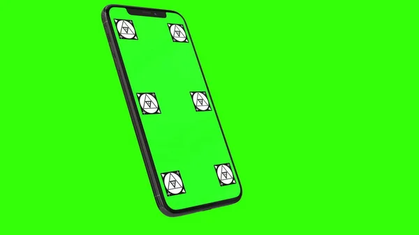 Teléfono inteligente aislado con pantalla verde —  Fotos de Stock