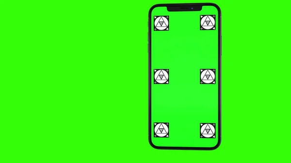 Geïsoleerde slimme telefoon met groen scherm — Stockfoto
