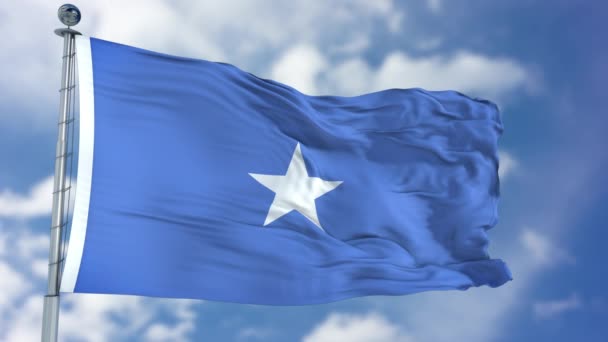 Flaga Somalii w błękitne niebo — Wideo stockowe