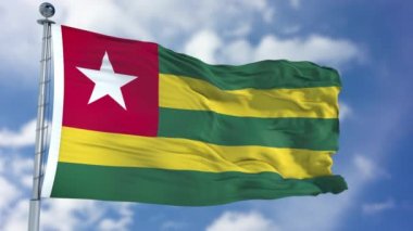Mavi bir gökyüzü Togo bayrağı