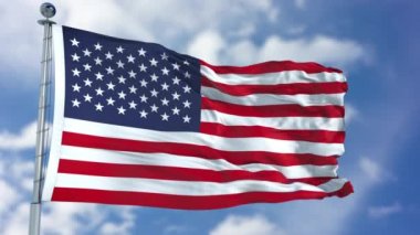 Amerika Birleşik Devletleri bayrağı mavi gökyüzü