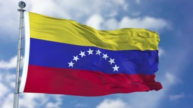Mavi bir gökyüzü Venezuela bayrağı