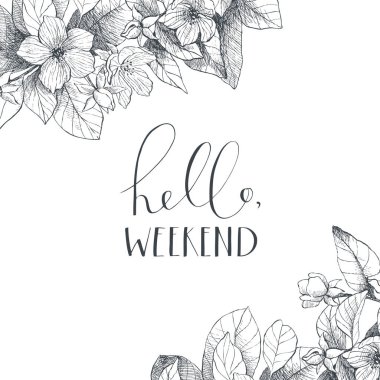 El yazı ifade çiçek arka