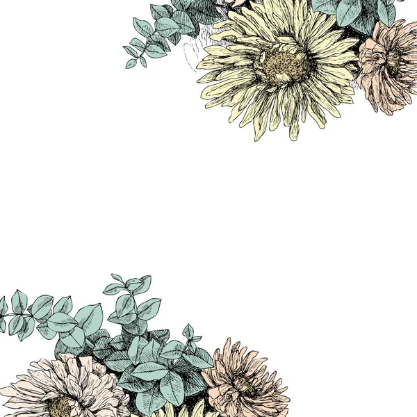 Fond floral vintage pour votre texte — Image vectorielle