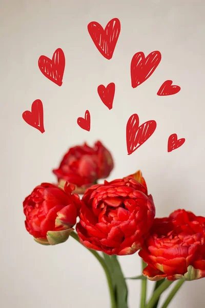 Un bouquet di tulipani rossi — Foto Stock