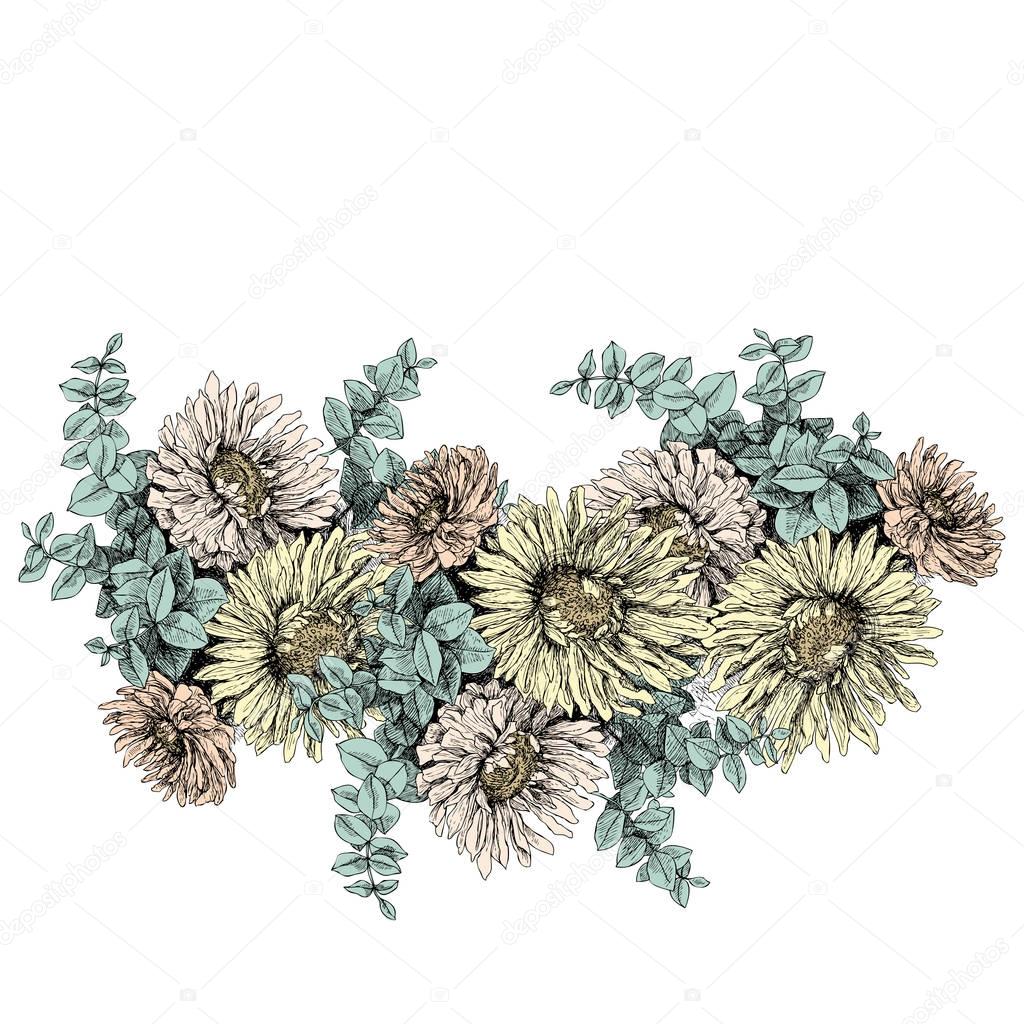 Vintage floral background element for your text