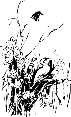 Soyut resim. Mürekkep sıçramak doku. Çizilen illüstrasyon vektör ver. Hayvan kavramı. Soyut kavram