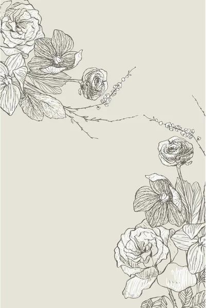 Flor de ilustración botánica vintage. Concepto floral. Concepto botánico. Diseño vectorial . — Vector de stock