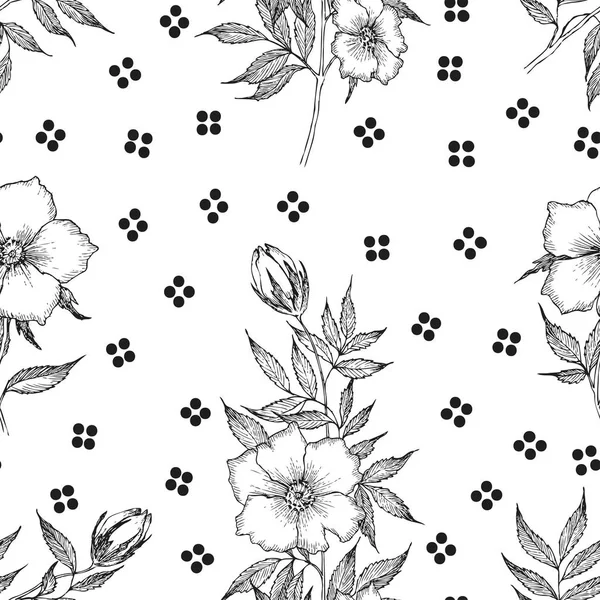 Modèle sans couture. Vintage fleur d'illustration botanique. Concept de fleur. Concept Botanica. Conception vectorielle . — Image vectorielle