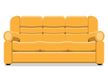 Sarı kanepe vektör çizim.