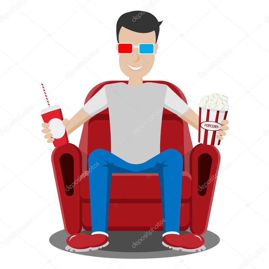 Vector illustration of a man in a chair.