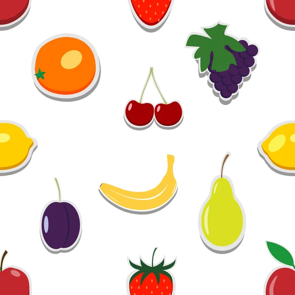 Ilustración vectorial de un patrón de fruta sin costura en estilo plano . — Vector de stock