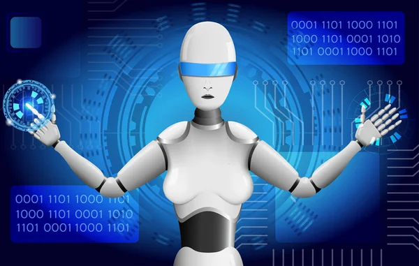 Robotun vektör illüstrasyonu.