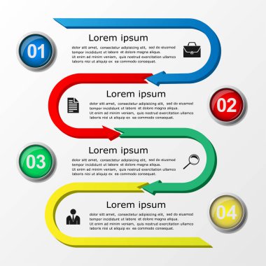 Vektör çizim Infographic dört seçenekleri.