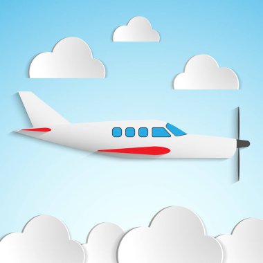 Pervaneli uçak vektör çizim.