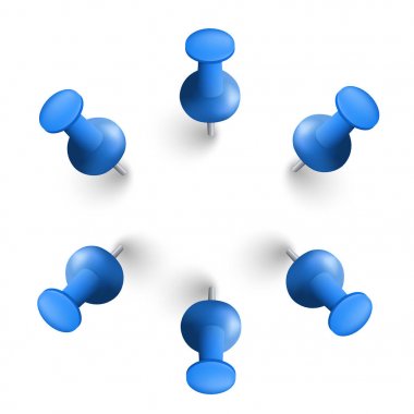Vektör çizim mavi itme iğne ayarla.