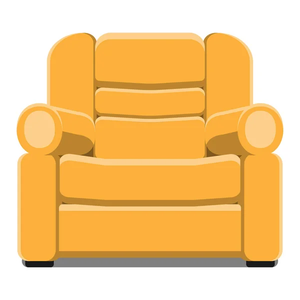 Vektorillustration av en gul stol i platt stil. — Stock vektor