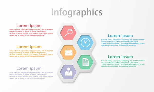 Vector abstracto elemento geométrico para infografías . — Vector de stock