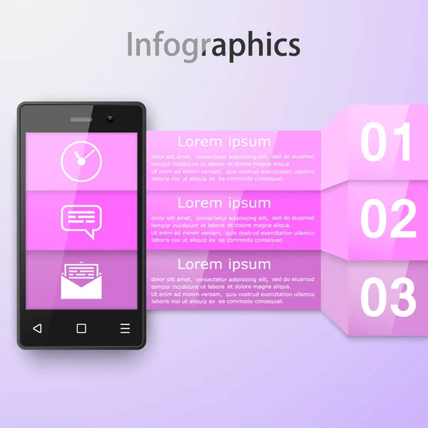 Infografiken mit dem Smartphone. — Stockvektor