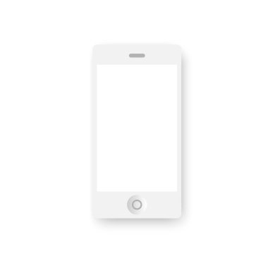 Gerçekçi bir beyaz akıllı telefon vektör çizim.