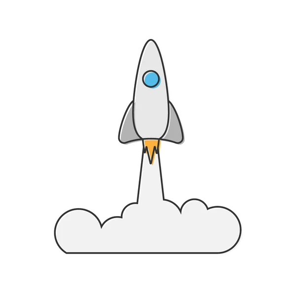 Ilustração vetorial de um ícone de um próximo foguete . —  Vetores de Stock