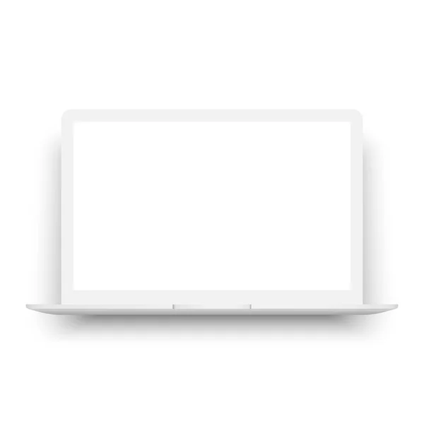 Ilustração vetorial de um laptop branco realista . — Vetor de Stock