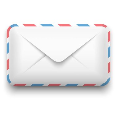 Kağıt, gerçekçi zarf. Vektör.