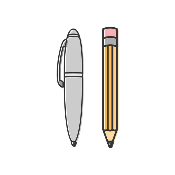 연필과 펜의 벡터 그림입니다. 아이콘. — 스톡 벡터