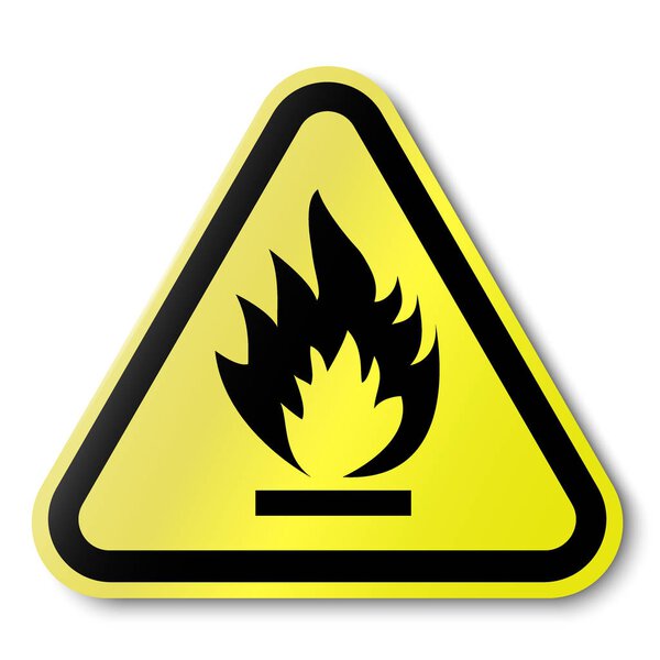 Sign of fire hazard. Vector abstract illustration.