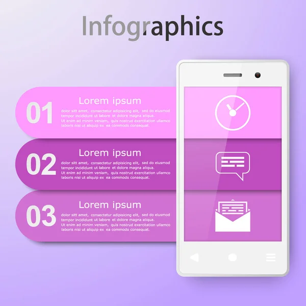 Infografiken mit dem Smartphone. — Stockvektor