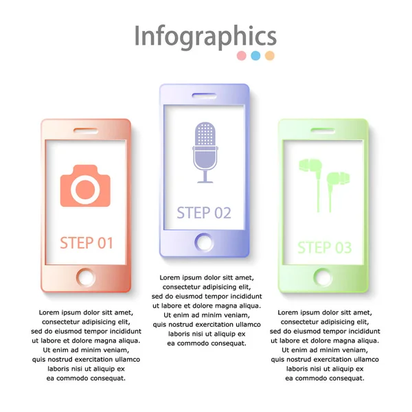 Infografías con un smartphone. Vector . — Vector de stock