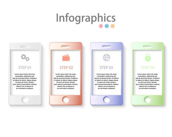 Infografías con un smartphone. Vector . — Vector de stock