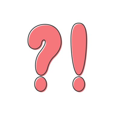 Soru işareti, ünlem işareti.