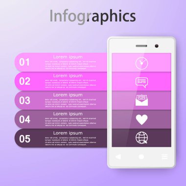 Infographics bir akıllı telefon ile. Vektör.