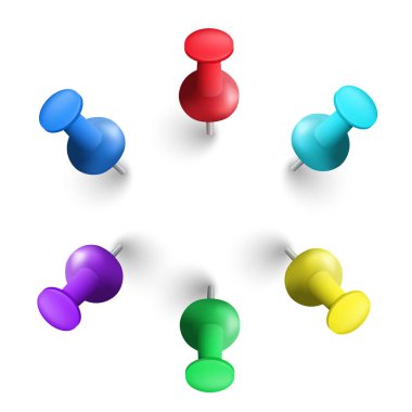 Bir küme itme Pins vektör çizim.