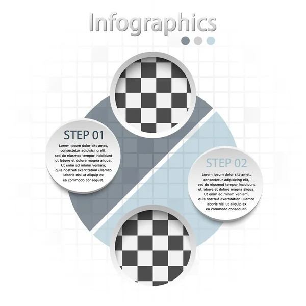Ilustración vectorial de dos pasos de infografía . — Vector de stock