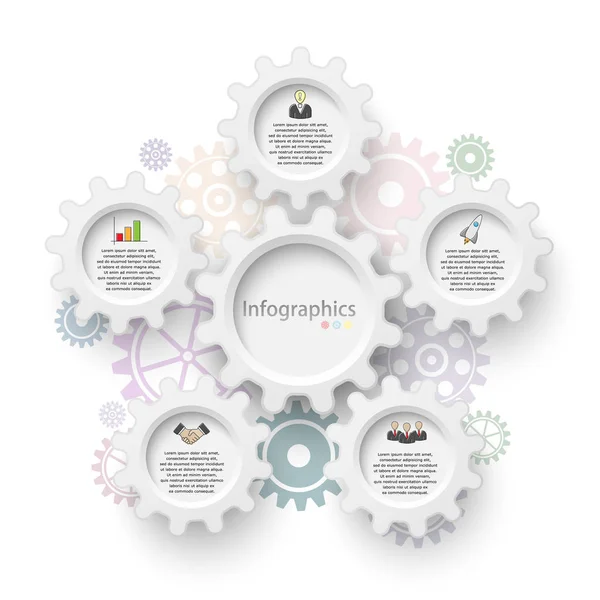 Ilustración vectorial de una plantilla infográfica para anal empresarial — Vector de stock