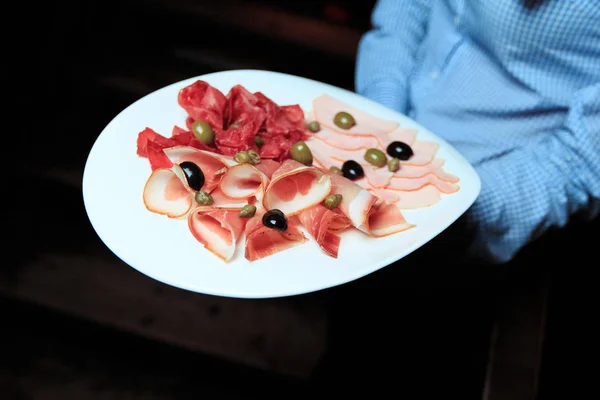 Plate of cold cuts — Stock Photo, Image