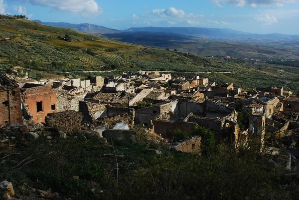 Sicilia Ruinas del terremoto de Poggioreale Italia Europa — Foto de Stock