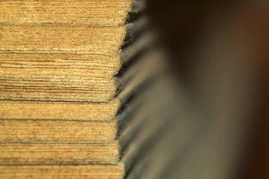 Kitap sayfalarının makro fotoğrafı, eski kitap sayfaları..