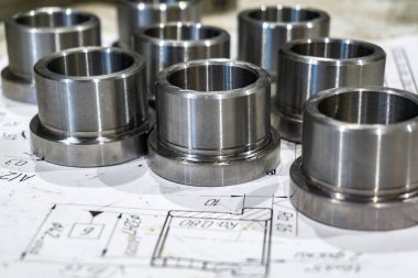 Kılavuzlar, çalılıklar, döndükten sonra boşluklar teknik çizimlerde.