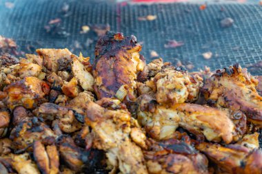 Izgarada kızarmış et, hafta sonu barbekü..