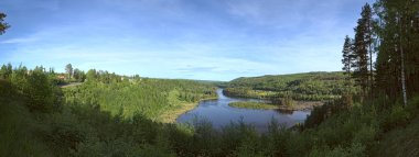 Nehrin Naesaaker İsveç'te Naemforsen panoramik görünüm