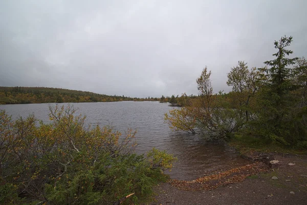 瑞典湖在 Saelen 附近的 Oestfjaellstugan — 图库照片